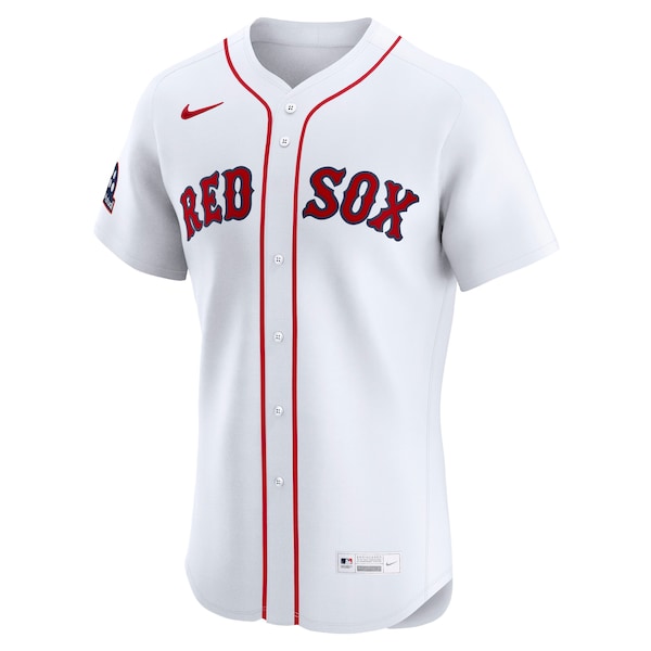 Boston Red Sox Nike Home Sponsor Patch Elite Jersey - White - Image 3