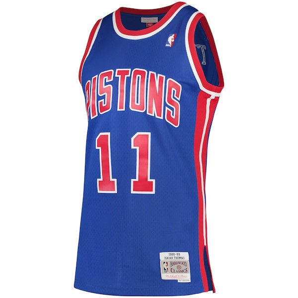 Isiah Thomas Detroit Pistons 1988/89 Hardwood Classics Swingman Jersey - Blue - Image 2