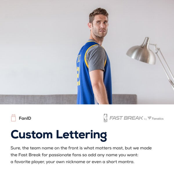 Golden State Warriors Fast Break Custom Replica Jersey White - Association Edition/Royal - Image 9
