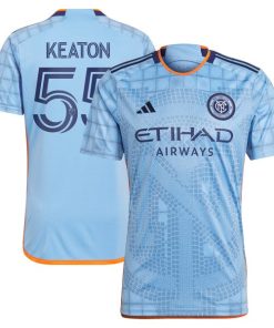 Keaton Parks New York City FC adidas 2024 The Interboro Kit Replica Jersey - Light Blue