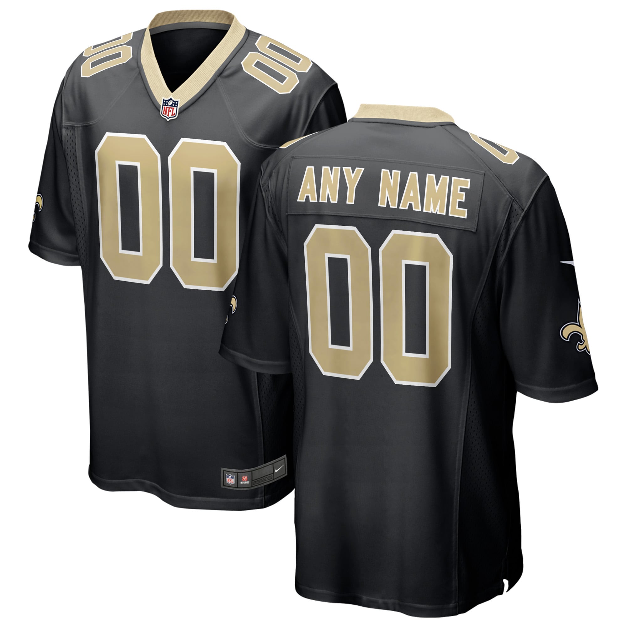 New Orleans Saints Nike Gameday Golds Alternate Custom Game Jersey - Gold/Black - Image 6