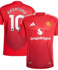 Alternative view of Marcus Rashford Manchester United 2024/25 Home Authentic Player Jersey - Red