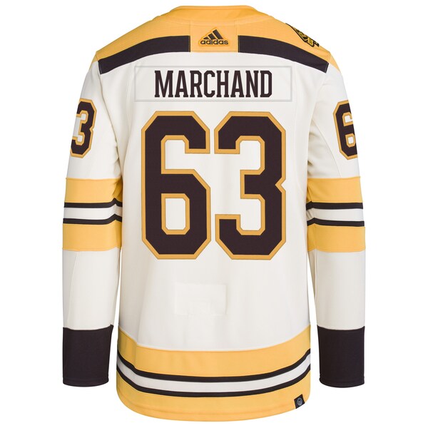 Brad Marchand Boston Bruins adidas Primegreen 100th Anniversary Authentic Player Jersey - Cream - Image 3