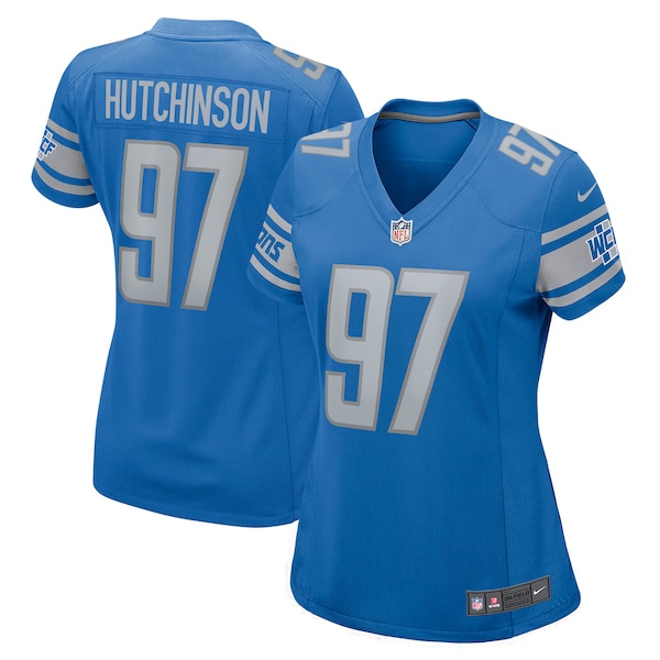 Aidan Hutchinson Detroit Lions Nike Women's Game Jersey - Blue/Silver - Image 2