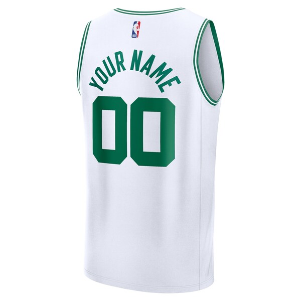 Boston Celtics Youth Custom Fast Break Jersey - White - Association Edition/Black/Kelly Green - Image 5
