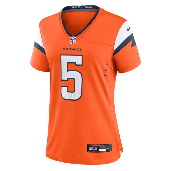 Trent Sherfield Sr. Denver Broncos Nike Women's Team Game Jersey - Orange - Image 2
