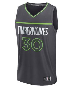 Alternative view of Julius Randle Minnesota Timberwolves  Fast Break Replica Player Jersey - Statement Edition - Charcoal