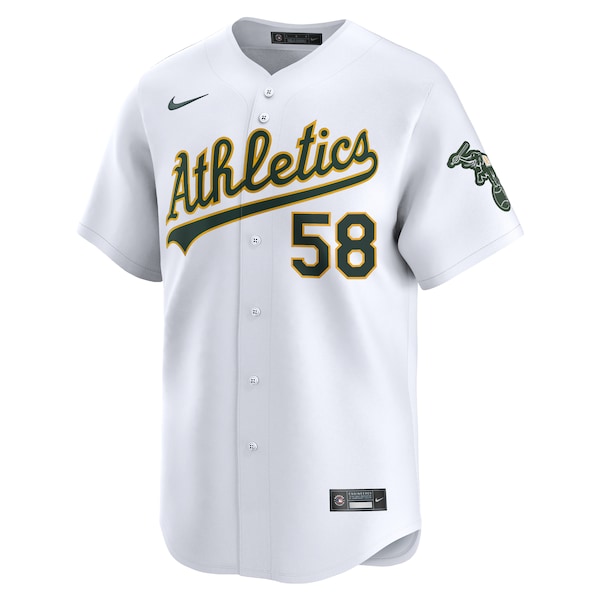 Paul Blackburn Oakland Athletics Nike Home Limited Player Jersey - White - Image 2