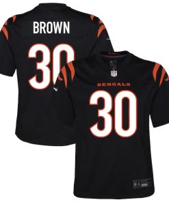Alternative view of Chase Brown Cincinnati Bengals Nike Youth Youth - Black/Orange