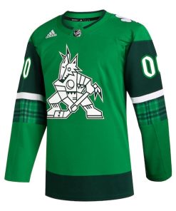 Alternative view of Arizona Coyotes adidas St. Patrick's Day Authentic Custom Jersey - Kelly Green