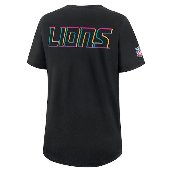 Detroit Lions Nike Women's 2025 NFL Crucial Catch Tri-Blend Dri-FIT T-Shirt - Black - Image 3