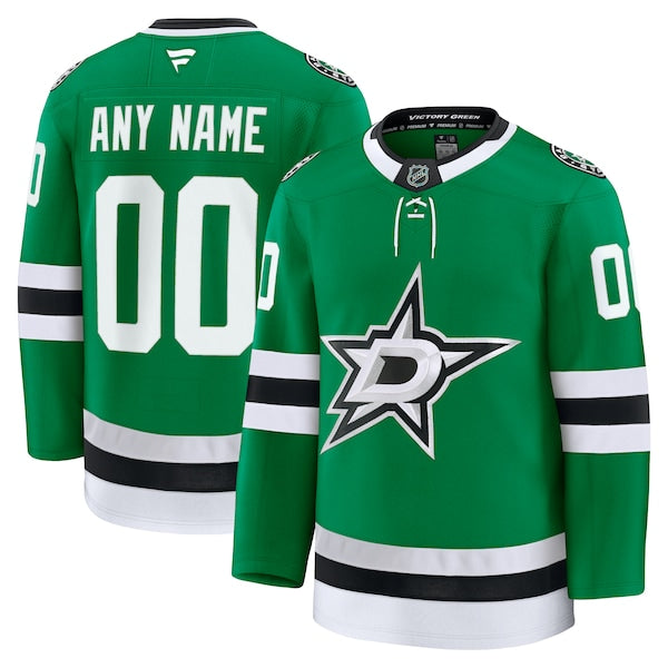 Dallas Stars Home Premium Custom Jersey - Kelly Green/Black
