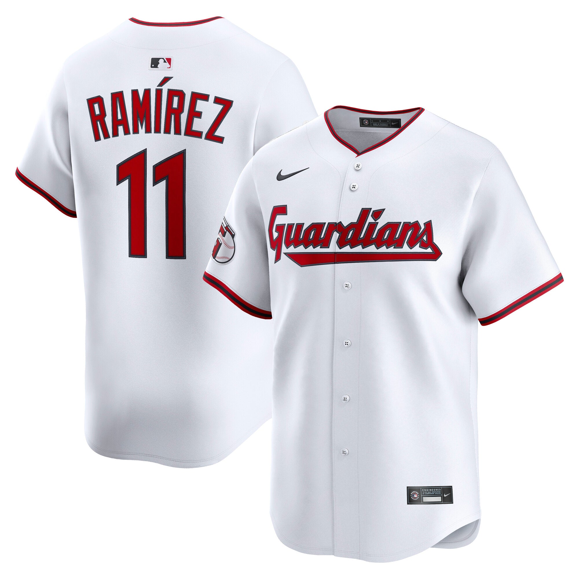 Jose Ramirez Cleveland Guardians Nike Alternate Limited Jersey - Red/White - Image 6