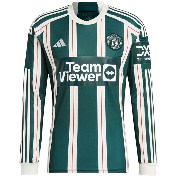 Scott McTominay Manchester United adidas 2023/24 Away Long Sleeve Replica Player Jersey - Green/Red - Image 3
