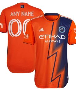 New York City FC adidas 2024 The Volt Kit Authentic Custom Jersey - Orange