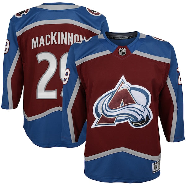 Nathan MacKinnon Colorado Avalanche Youth Premier Player Jersey - Burgundy/Navy - Image 6
