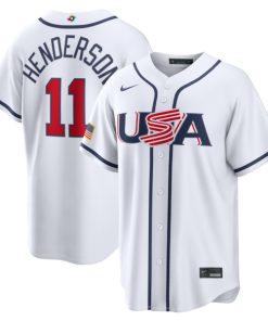 Men's USA Baseball Gunnar Henderson Nike White 2026 World Baseball Classic Home Stadium Jersey