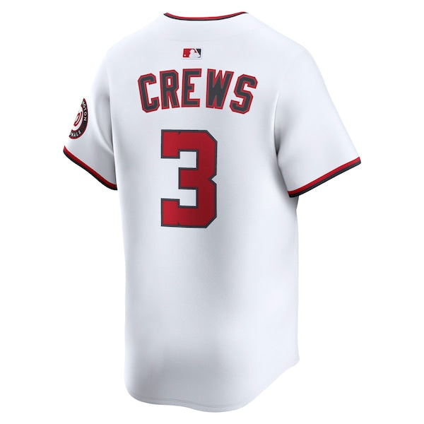 Dylan Crews Washington Nationals Nike Home Limited Player Jersey - White - Image 3