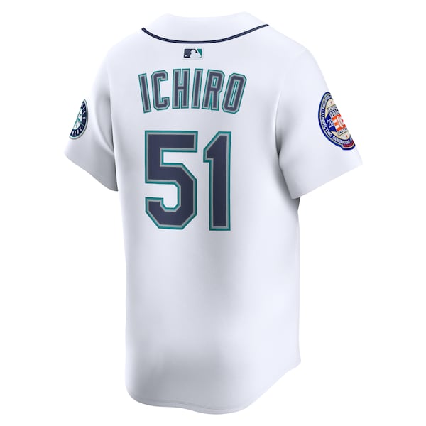 Ichiro Suzuki Seattle Mariners Nike 2025 National Baseball Hall of Fame Nike Home Limited Player Jersey - White/Aqua - Image 4