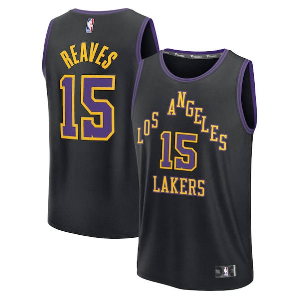 Austin Reaves Los Angeles Lakers Youth 2025/26 City Edition Fast Break Jersey - Black