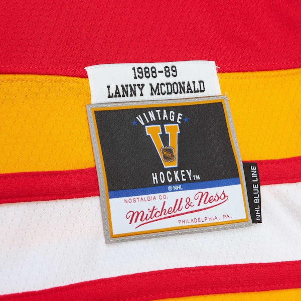 Lanny McDonald Calgary Flames Captain Patch 1988/89 Blue Line Player Jersey - Red - Image 3