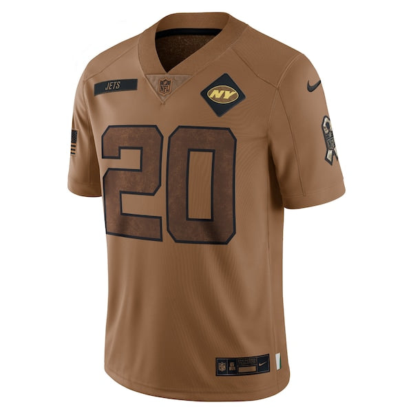 Breece Hall New York Jets Nike 2023 Salute To Service Limited Jersey - Brown - Image 2