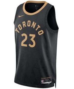 Alternative view of Fred VanVleet Toronto Raptors Nike Unisex 2022/23 Swingman Jersey - City Edition - Black
