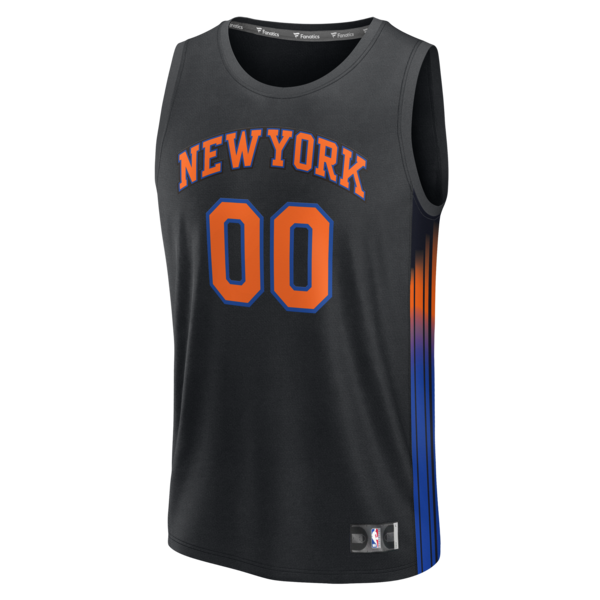 New York Knicks Fastbreak Custom Jersey - Statement Edition - Black/Navy/Blue - Image 7