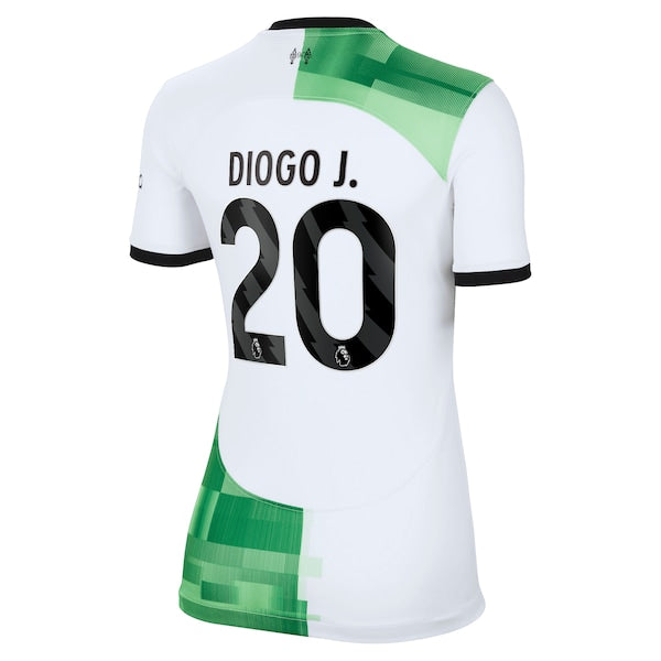 Diogo Jota Liverpool Nike Women's 2023/24 Away Replica Player Jersey - White/Red - Image 4