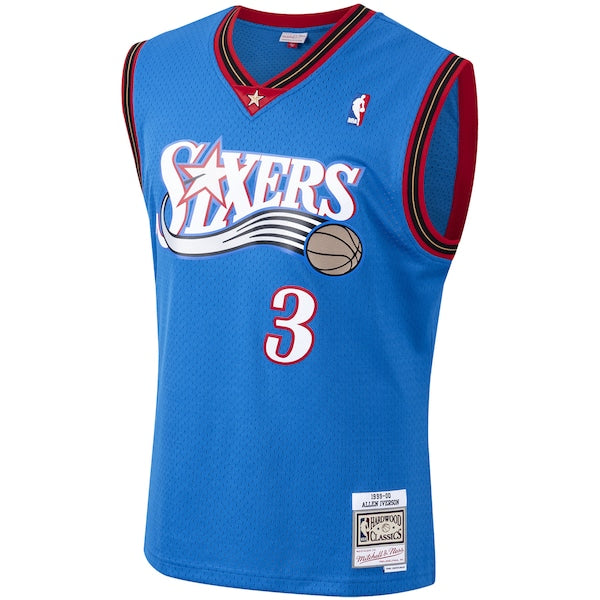 Allen Iverson Philadelphia 76ers 1999/2000 Hardwood Classics Swingman Jersey - Royal - Image 2