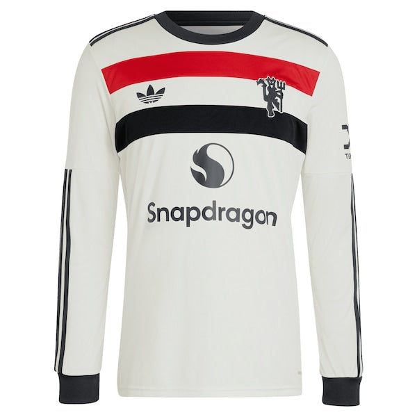 Alejandro Garnacho Manchester United adidas Originals 2024/25 Third Replica Long Sleeve Jersey - Cream - Image 3