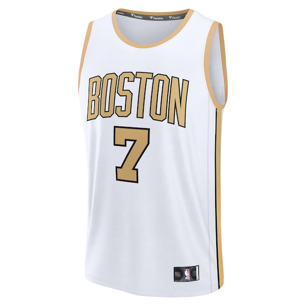 Jaylen Brown Boston Celtics Youth 2025/26 City Edition Fast Break Jersey - White - Image 4