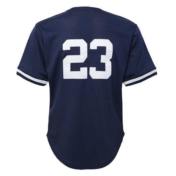 Don Mattingly New York Yankees Youth Cooperstown Collection?Mesh Batting Practice Jersey - Navy - Image 3