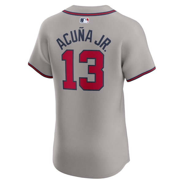 Ronald Acu?a Jr. Atlanta Braves Nike Road Elite Player Jersey - Gray/Navy/White/Red - Image 4