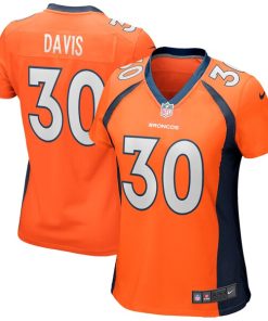 Alternative view of Terrell Davis Denver Broncos Nike Women's Game Retired Player Jersey - Orange/Navy