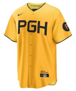 Alternative view of Bryan Reynolds Pittsburgh Pirates Nike 2023 City Connect Replica Player Jersey - Gold