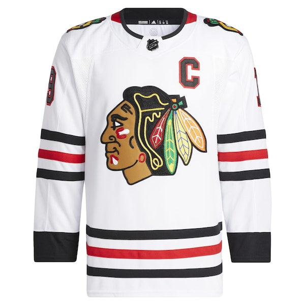 Jonathan Toews Chicago Blackhawks adidas Away Primegreen Authentic Pro Player Jersey - White/Red - Image 3
