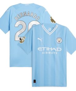 Bernardo Silva Manchester City Puma 2023/24 Authentic Player Jersey - Sky Blue