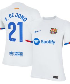 Frenkie de Jong Barcelona Nike Youth 2023/24 Away Replica Jersey - White