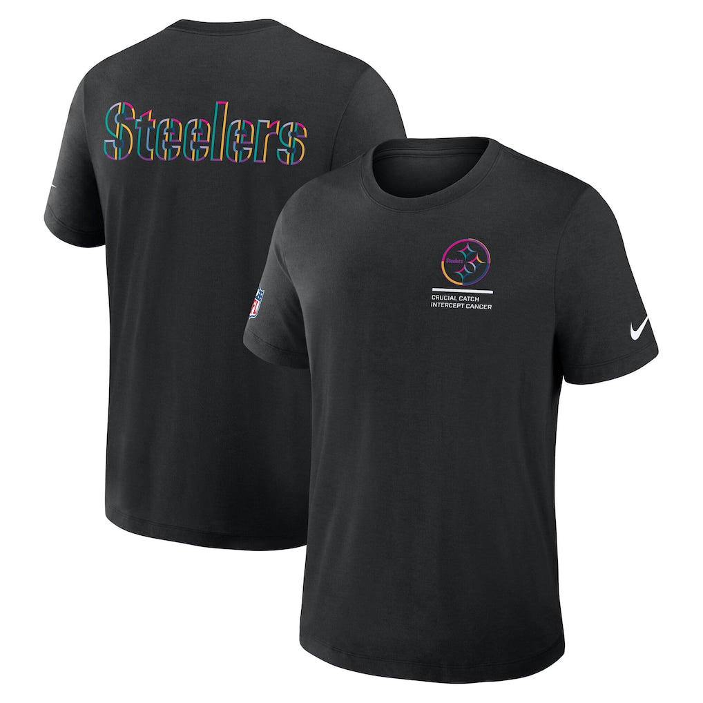 Pittsburgh Steelers Nike Tall 2025 NFL Crucial Catch Tri-Blend Dri-FIT T-Shirt - Black