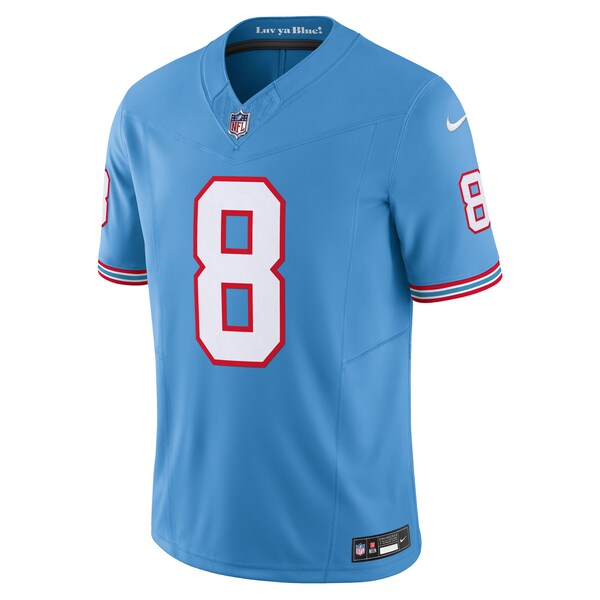 Will Levis Tennessee Titans Nike Alternate Oilers Throwback Vapor F.U.S.E. Limited Jersey - Light Blue/Navy - Image 3