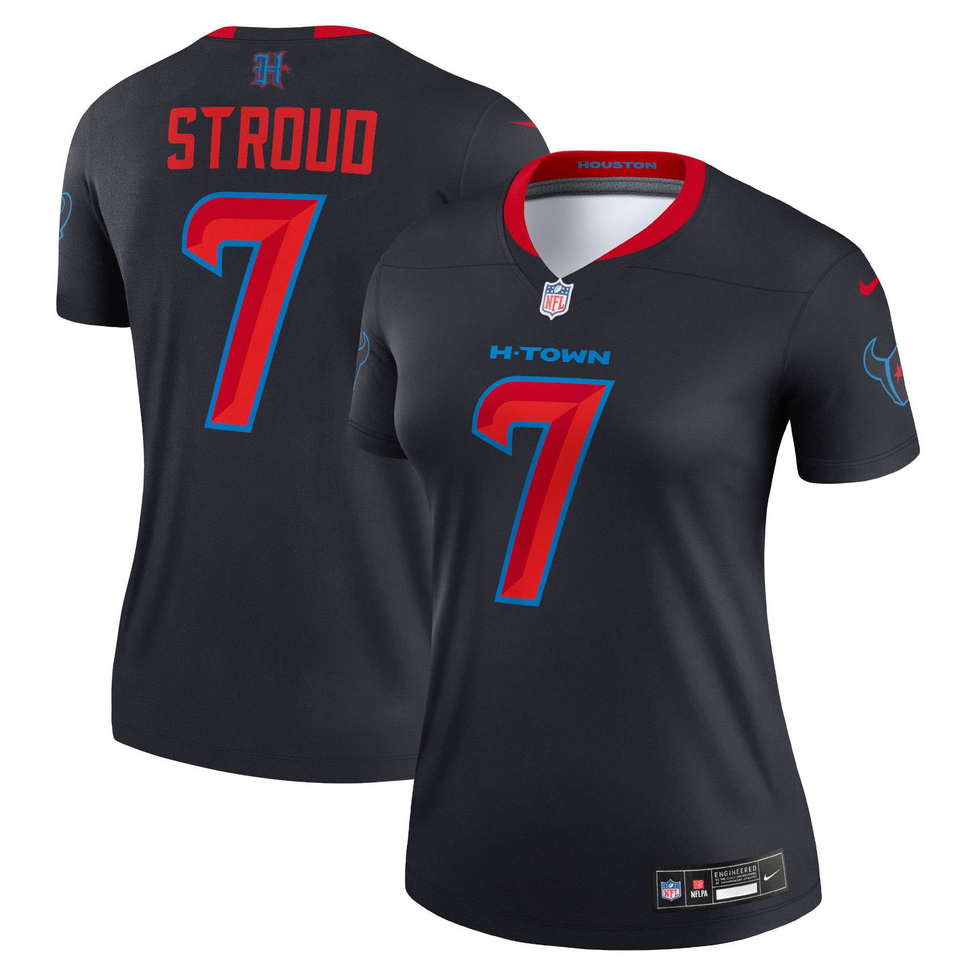C.J. Stroud Houston Texans Nike Women's Alternate Legend Player Performance Top - Red/Navy - Image 5