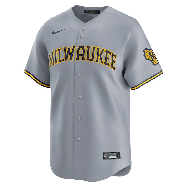 Milwaukee Brewers Nike Away Limited Jersey - Gray - Image 2