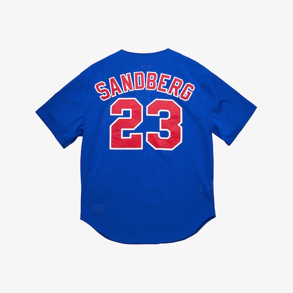 Ryne Sandberg Chicago Cubs Cooperstown Collection 1997 Mesh Batting Practice Button-Up Jersey - Royal - Image 2
