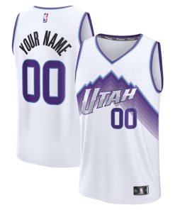 Utah Jazz  Youth Fast Break Replica Custom Jersey - Association Edition/Black/Purple