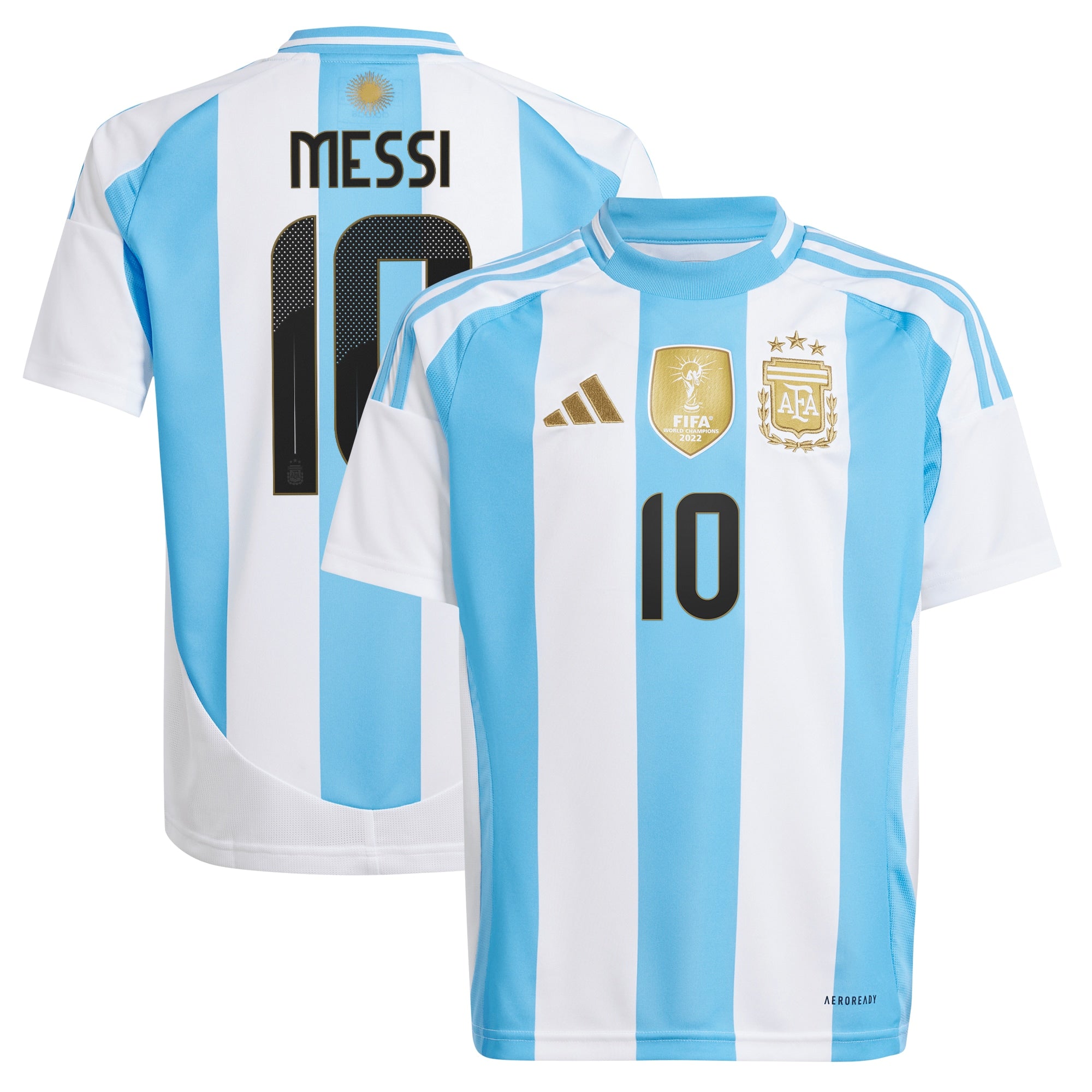 Lionel Messi Argentina National Team adidas Youth 2024 Away Replica Player Jersey - Blue/White - Image 5