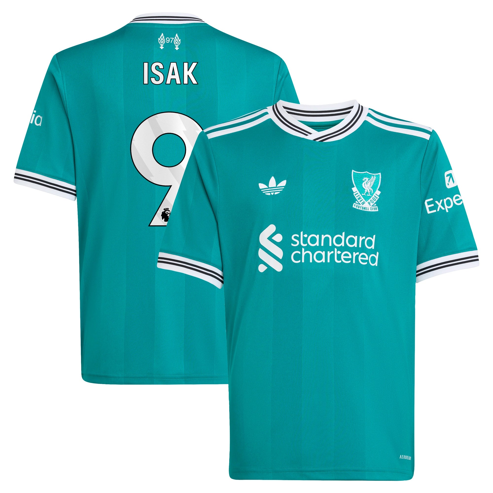 Alexander Isak Liverpool adidas Youth 2025/26 Home Replica Player Jersey - Red/Green - Image 6