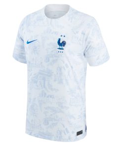 Alternative view of France National Team Nike 2022/23 Away Authentic Blank Jersey - White