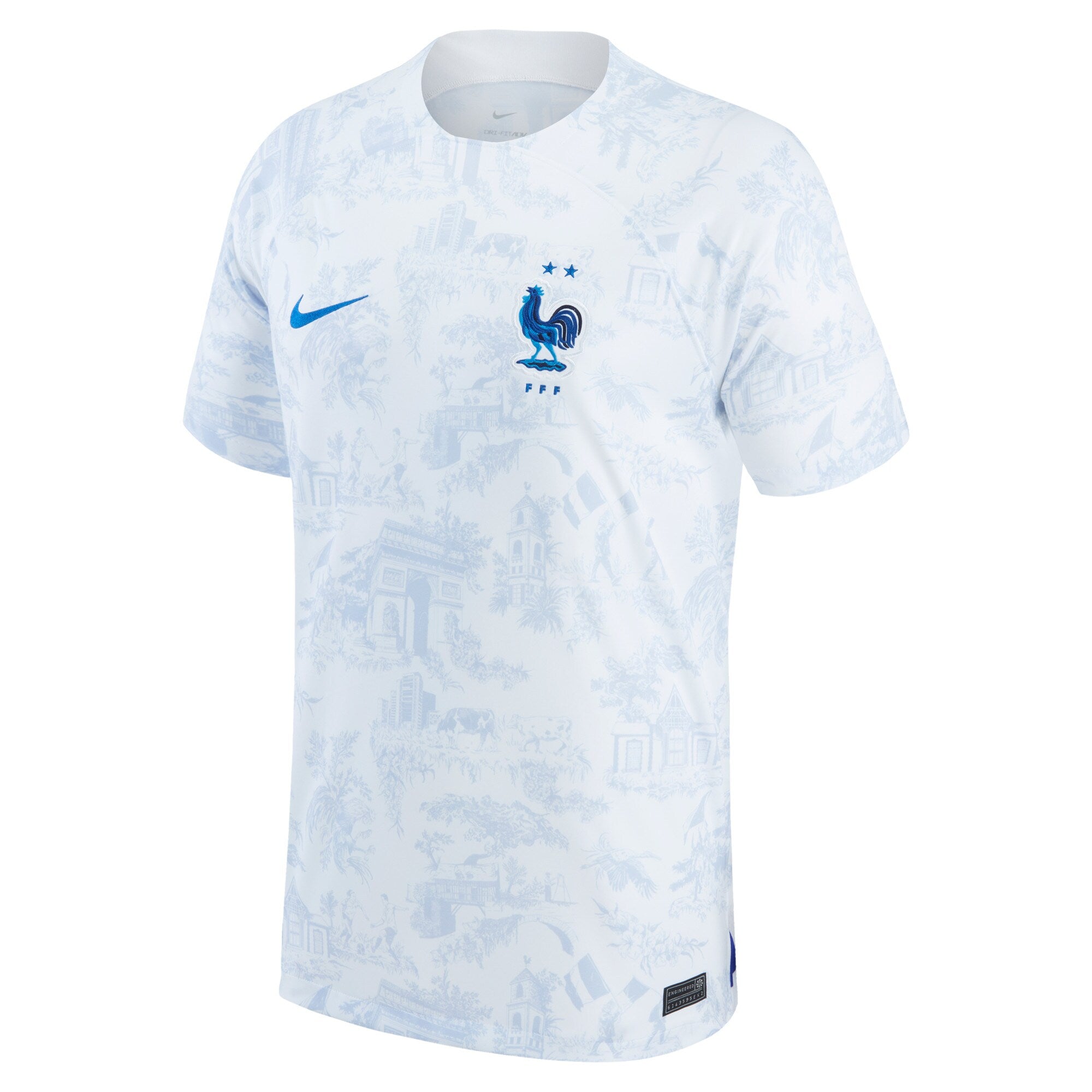 France National Team Nike 2022/23 Away Authentic Blank Jersey - White - Image 2