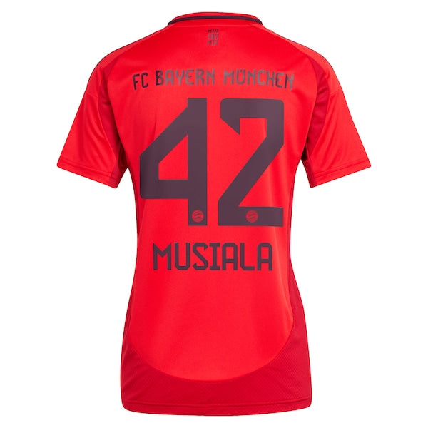 Jamal Musiala Bayern Munich adidas Women's 2024/25 Home Replica Player Jersey - Red - Image 3